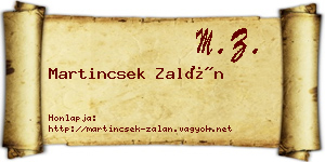 Martincsek Zalán névjegykártya